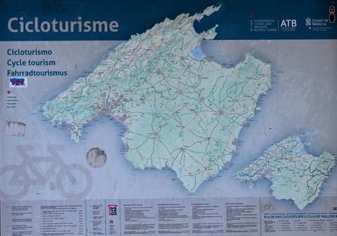 Karte der Fahrradtouren auf Mallorca Karte der Fahrradtouren auf Mallorca